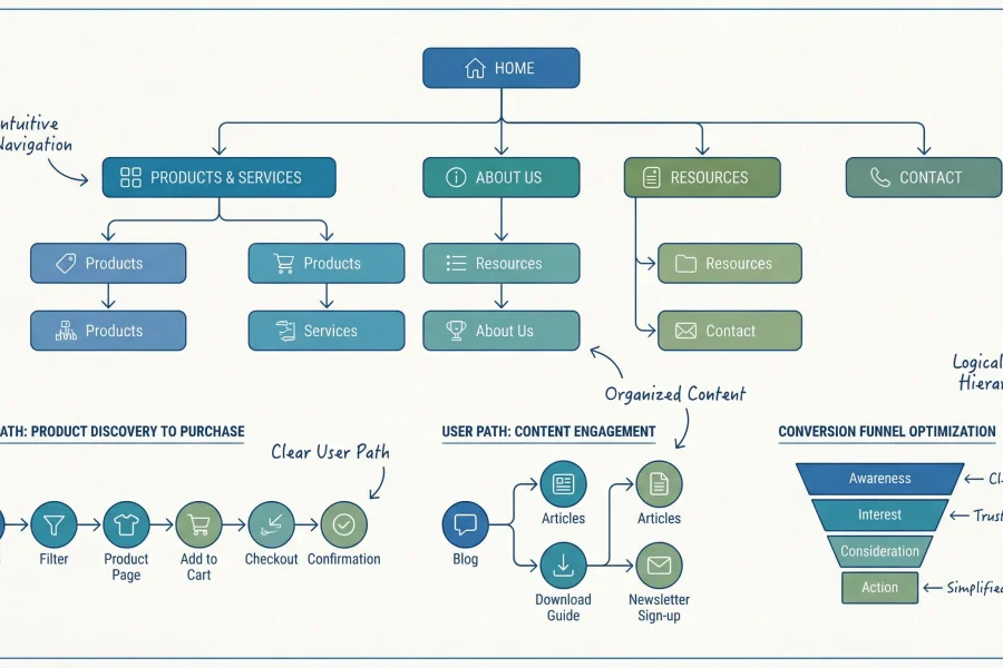 Conversions avec une architecture de l'information épurée
